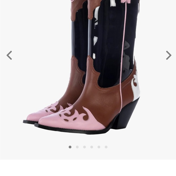 TORAL MULTI COLORED COWBOY BOOTS (PINK BLACK PATENT LEATHER) NEW SZ 8.5 REVOLVE - Picture 8 of 9